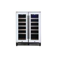 electriQ 36 Bottle Freestanding Under Counter Wine Cooler Full Dual Zone 60cm Wide 82cm Tall - White electriQ 36 Bottle Freestanding Under Counter Wine Cooler Full Dual Zone 60cm Wide 82cm Tall - White