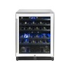 GRADE A3 - electriQ 51 Bottle Freestanding Under Counter Wine Cooler Dual Zone 60cm Wide 82cm Tall - Stainless Steel