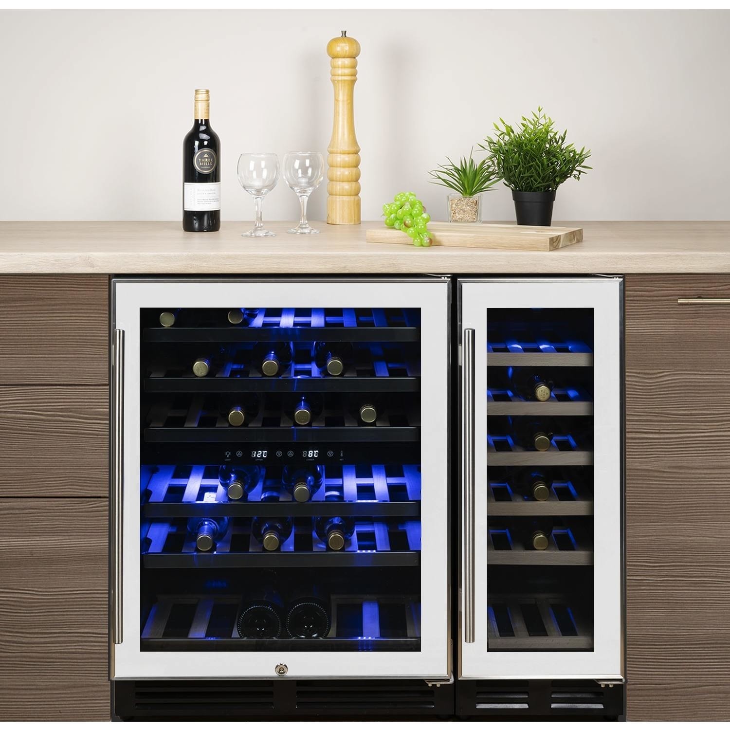 electriQ 51 Bottle Freestanding Under Counter Wine Cooler Dual Zone