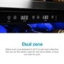 electriQ 51 Bottle Capacity Full Range Dual Zone Freestanding Wine Cooler - Black