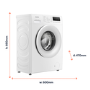 electriQ 7kg 1200rpm Slim Washing Machine - White