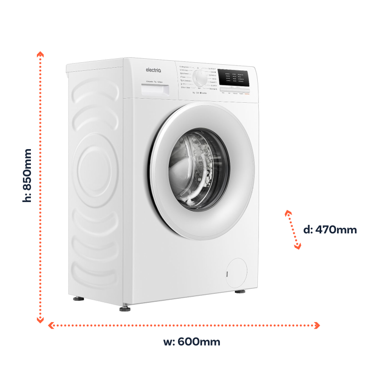 electriQ 7kg 1200rpm Slim Washing Machine - White