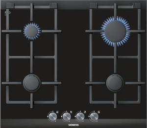 Siemens ER626PB70E 60cm Four Burner Gas-on-glass Hob Black