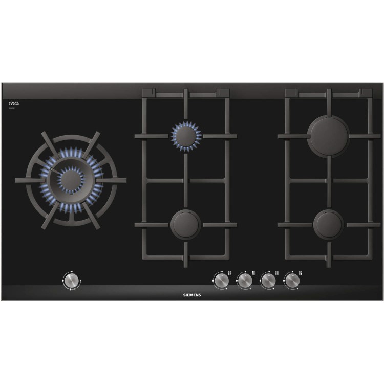 Siemens ER926SB70E Five Burner 91cm Gas-on-glass Hob Black