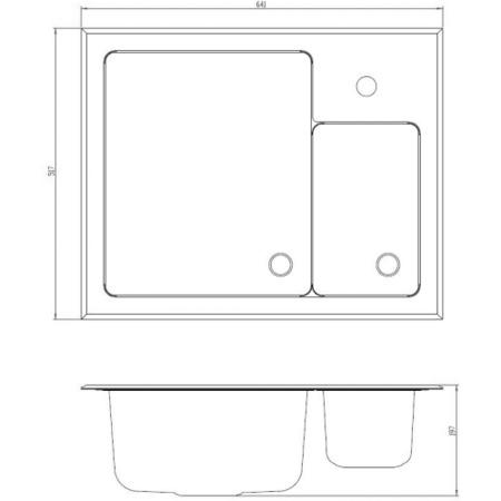 Astracast ES15XXHOMESKR Edge Sio 1.5 Bowl Stainless Steel Sink with Black Glass Surround