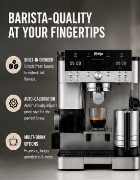 Dual froth system creates perfectly textured hot or cold microfoam with 4 preset froth programs.