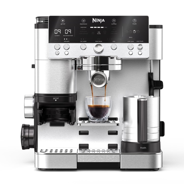 Ninja ES601UK Luxe Café Premier – 3-in-1 Bean-to-Cup Espresso Machine with Integrated Grinder & Milk Frother