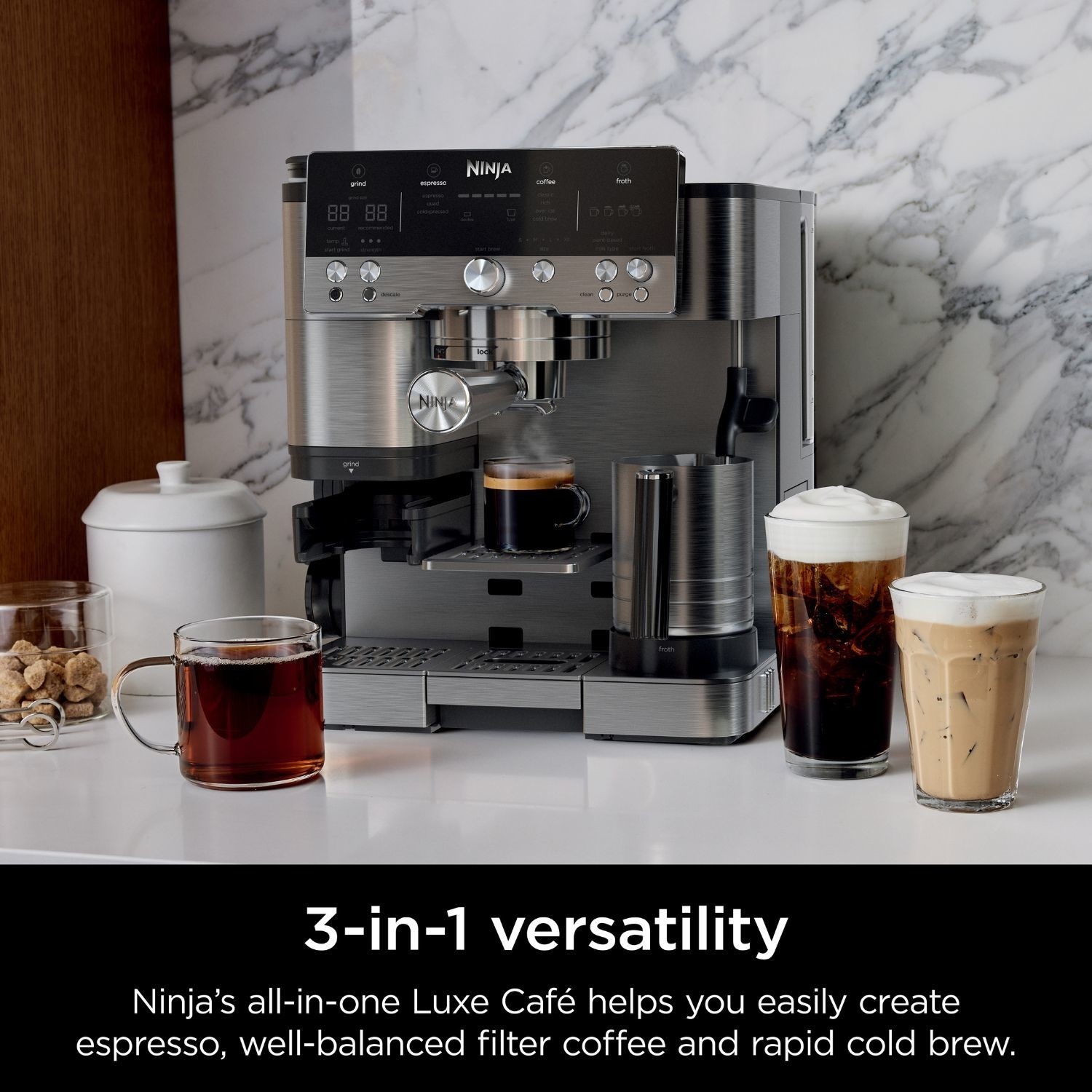 Ninja Luxe Café Premier – 3-in-1 Bean-to-Cup Espresso Machine ES601UK ...