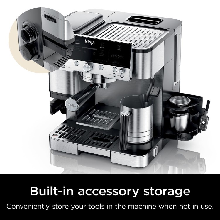 Ninja ES601UK Luxe Café Premier – 3-in-1 Bean-to-Cup Espresso Machine with Integrated Grinder & Milk Frother