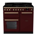 ESDL100DFPBOR/AB1 Rangemaster Estel Deluxe 100cm Dual Fuel Range Cooker - Bordeaux + Brass