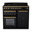 ESDL100EIPGBL/AB1 Rangemaster Estel Deluxe 100cm Induction Range Cooker - Gloss Black + Brass