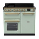 ESDL100EIPMNT/AB1 Rangemaster Estel Deluxe 100cm Induction Range Cooker - Mint + Brass