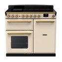 ESDL100EIPPCR/AB1 Rangemaster Estel Deluxe 100cm Induction Range Cooker - Pale Cream + Brass