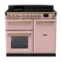 Rangemaster Estel Deluxe 100cm Induction Range Cooker - Pale Pink + Brass
