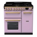 ESDL90DFPHTH/AB1 Rangemaster Estel Deluxe 90cm Dual Fuel Range Cooker - Heather + Brass