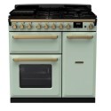 ESDL90DFPMNT/AB1 Rangemaster Estel Deluxe 90cm Dual Fuel Range Cooker - Mint + Brass
