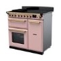 Rangemaster Estel Deluxe 90cm Induction Range Cooker - Pale Pink + Brass