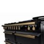 Rangemaster Estel Deluxe 110cm Dual Fuel Range Cooker - Gloss Gloss Black + Brass
