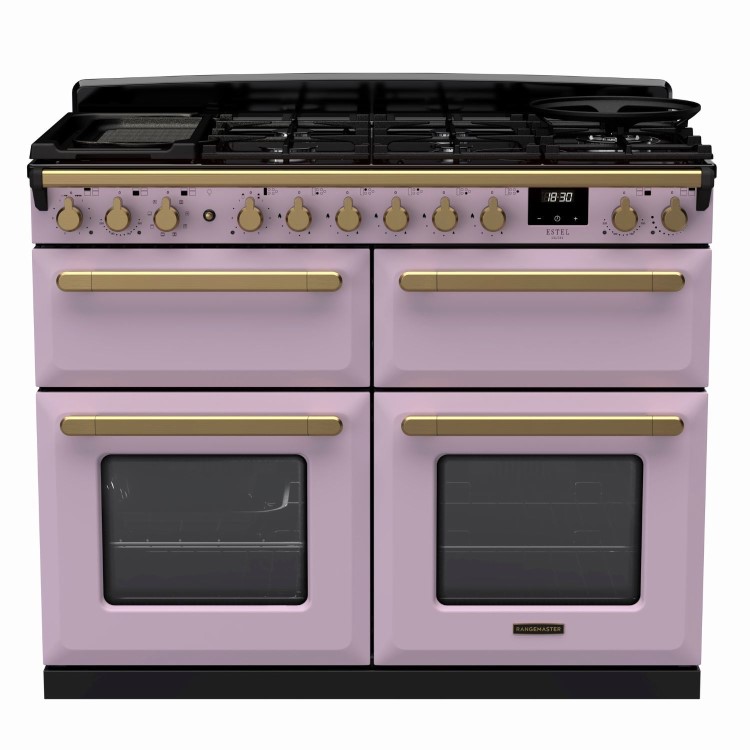 Rangemaster Estel Deluxe 110cm Dual Fuel Range Cooker - Heather + Brass
