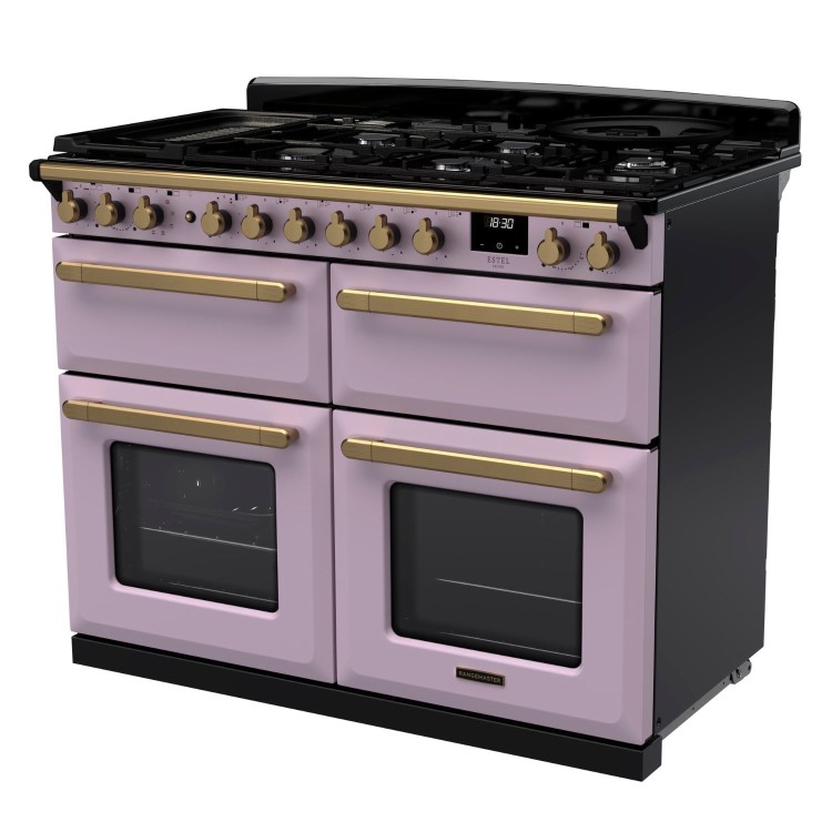 Rangemaster Estel Deluxe 110cm Dual Fuel Range Cooker - Heather + Brass