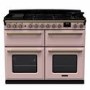 Rangemaster Estel Deluxe 110cm Dual Fuel Range Cooker - Pale Pink + Brass