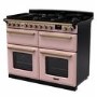 Rangemaster Estel Deluxe 110cm Dual Fuel Range Cooker - Pale Pink + Brass