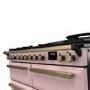 Rangemaster Estel Deluxe 110cm Dual Fuel Range Cooker - Pale Pink + Brass