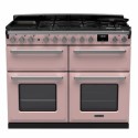 ESDLB110DFPPPK/CM1 Rangemaster Estel Deluxe 110cm Dual Fuel Range Cooker - Pale Pink + Chrome