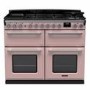 Rangemaster Estel Deluxe 110cm Base Cavity Dual Fuel Range Cooker - Pale Pink + Chrome