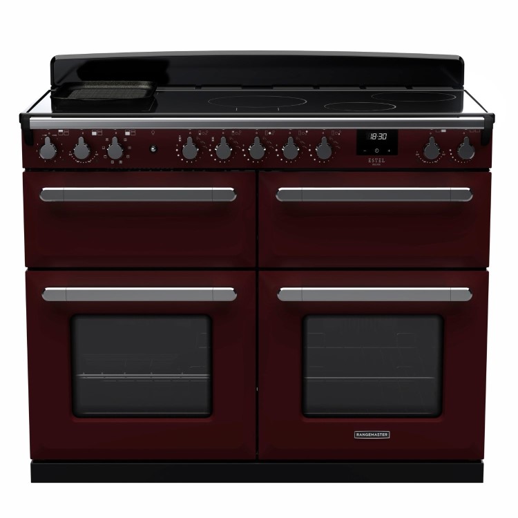 Rangemaster Estel Deluxe 110cm Induction Range Cooker - Bordeaux + Chrome
