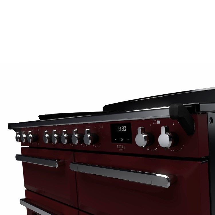 Rangemaster Estel Deluxe 110cm Induction Range Cooker - Bordeaux + Chrome