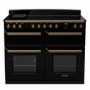 Rangemaster Estel Deluxe 110cm Induction Range Cooker - Gloss Black + Brass