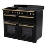 Rangemaster Estel Deluxe 110cm Induction Range Cooker - Gloss Black + Brass