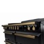 Rangemaster Estel Deluxe 110cm Induction Range Cooker - Gloss Black + Brass
