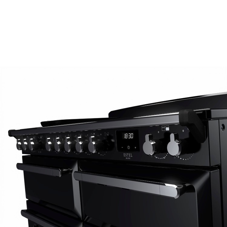 Rangemaster Estel Deluxe 110cm Induction Range Cooker - Gloss Black + Chrome