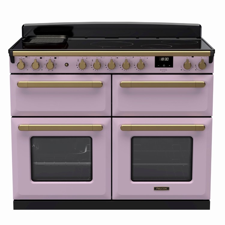 Rangemaster Estel Deluxe 110cm Induction Range Cooker - Heather + Brass