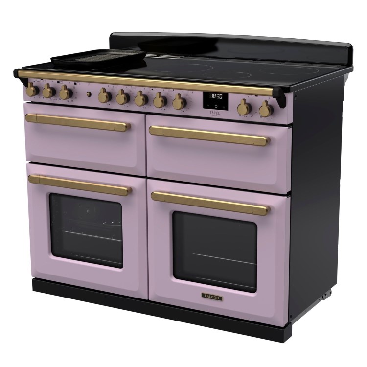 Rangemaster Estel Deluxe 110cm Induction Range Cooker - Heather + Brass
