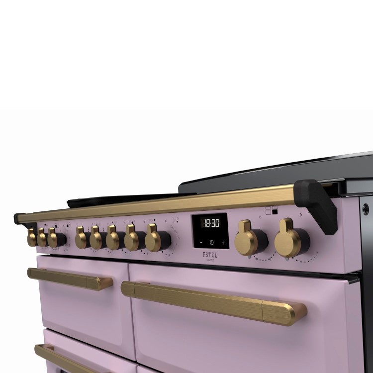Rangemaster Estel Deluxe 110cm Induction Range Cooker - Heather + Brass