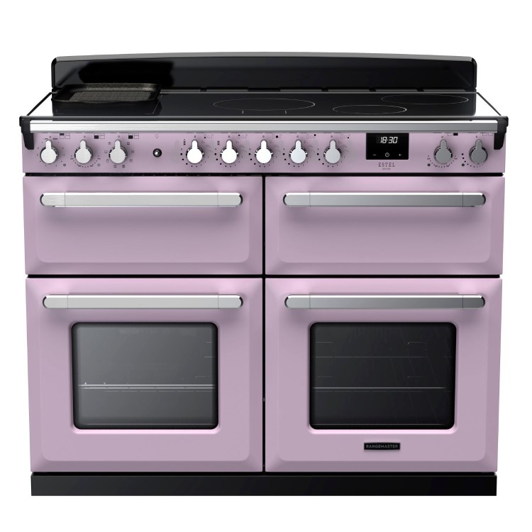 Rangemaster Estel Deluxe 110cm Induction Range Cooker - Heather + Chrome