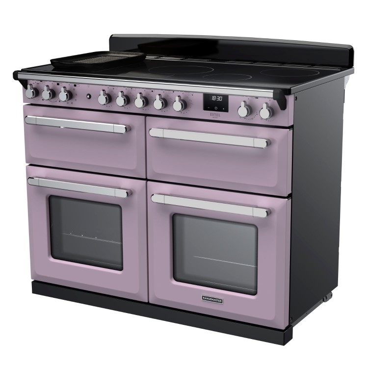 Rangemaster Estel Deluxe 110cm Induction Range Cooker - Heather + Chrome