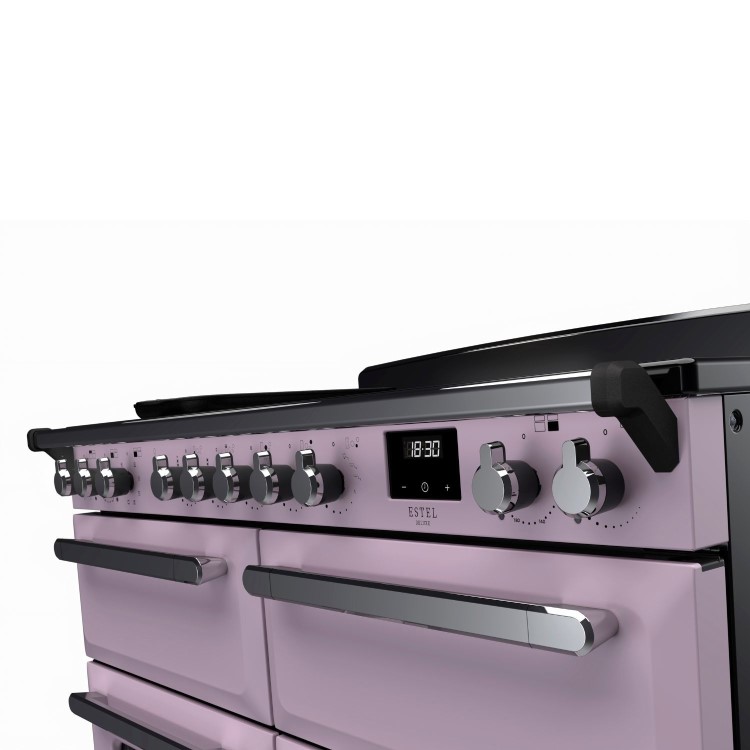 Rangemaster Estel Deluxe 110cm Induction Range Cooker - Heather + Chrome