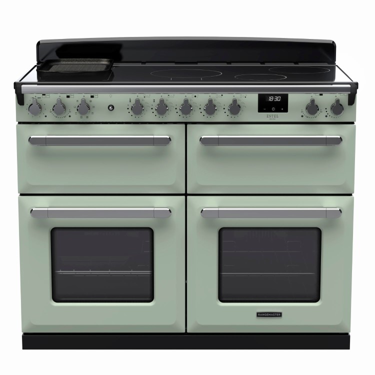 Rangemaster Estel Deluxe 110cm Induction Range Cooker - Mint + Chrome