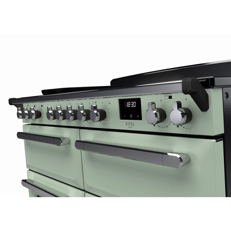 Rangemaster Estel Deluxe 110cm Induction Range Cooker - Mint + Chrome