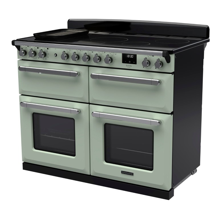Rangemaster Estel Deluxe 110cm Induction Range Cooker - Mint + Chrome