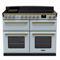 Rangemaster Estel Deluxe 110cm Induction Range Cooker - Misty Blue + Brass