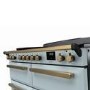 Rangemaster Estel Deluxe 110cm Induction Range Cooker - Misty Blue + Brass