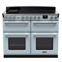 Rangemaster Estel Deluxe 110cm Induction Range Cooker - Misty Blue + Chrome Rangemaster Estel Deluxe 110cm Induction Range Cooker - Misty Blue + Chrome