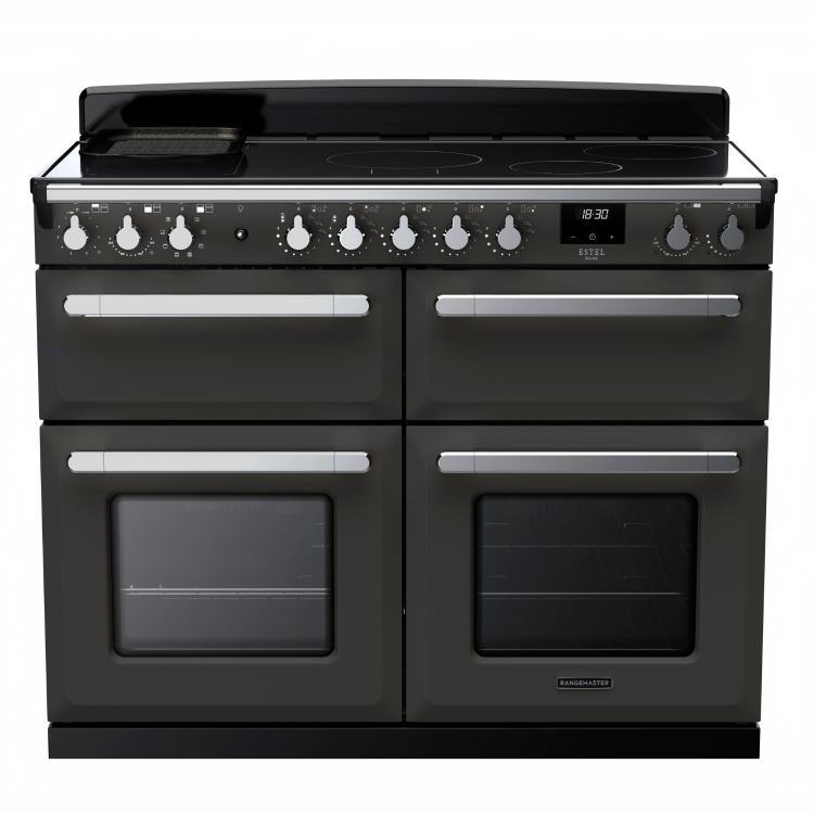 Rangemaster Estel Deluxe 110cm Induction Range Cooker - Slate + Chrome