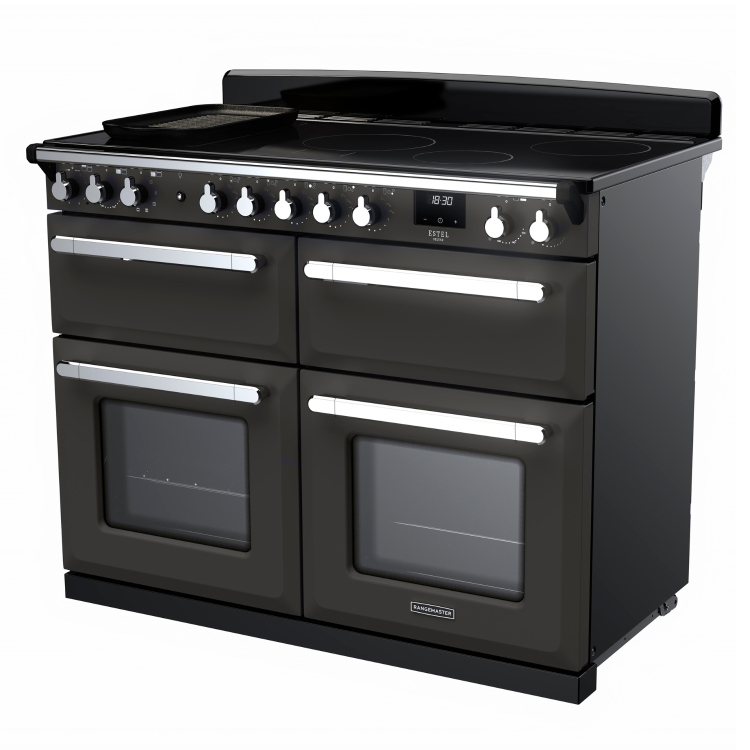 Rangemaster Estel Deluxe 110cm Induction Range Cooker - Slate + Chrome
