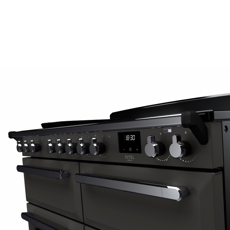 Rangemaster Estel Deluxe 110cm Induction Range Cooker - Slate + Chrome